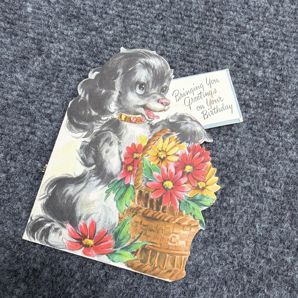 VINTAGE 1940s Birthday Cards HUGE LOT OF 8!! USA Made Graphic Americana Rare!!